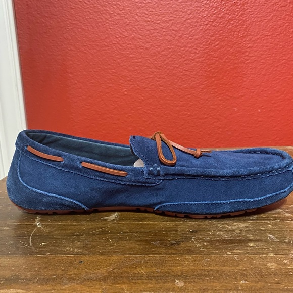 UGG Navy Blue Suede Chester Capra Moccasin Slip On Loafers MENS SZ 12 - Picture 10 of 14